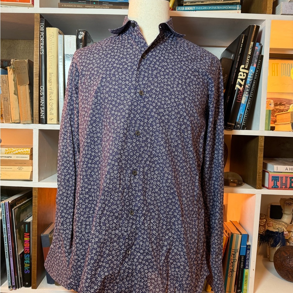 Tom Ford Purple Floral Button Down Shirt
